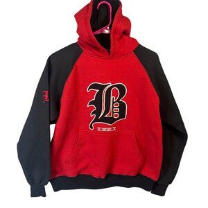 Brooklyn Xpress Boys Size 10/12 Red & Black Hoodie With Embroidered "B" Logo